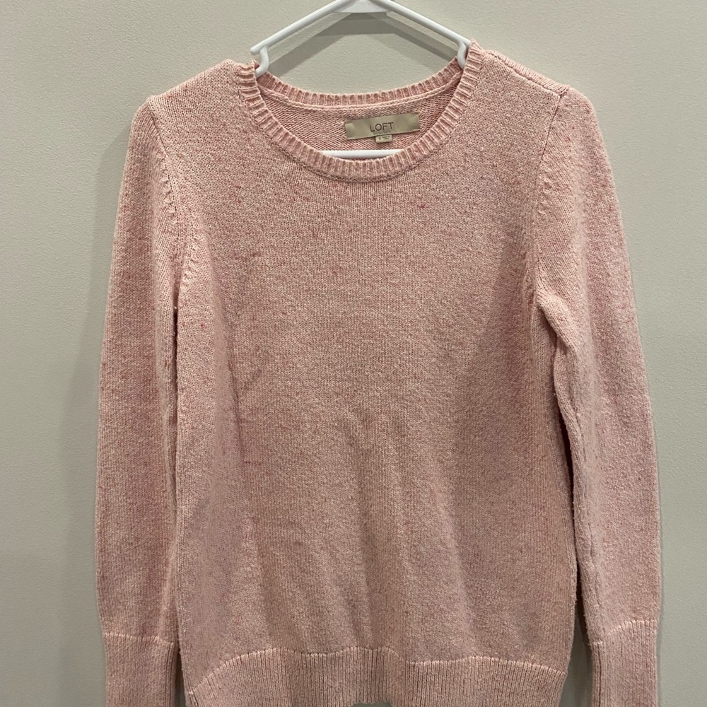 LOFT Blush Crew Neck Sweater Women’s Size Small
